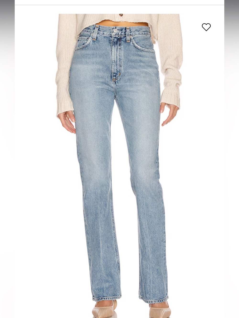 Agolde Vintage High Rise Light Wash Straight Leg Jeans Clamour Size 28
